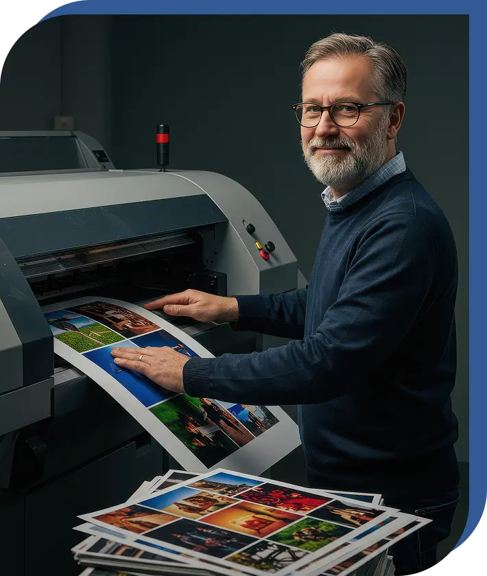 Business printing professional at work